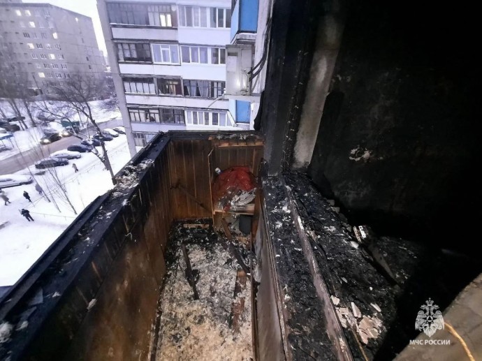 В Уфе случился пожар в многоэтажке