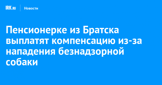 Пенсионерке из Братска выплатят компенсацию из-за нападения безнадзорной собаки