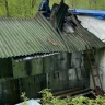 Появились кадры с места тушения дачи в Макарове