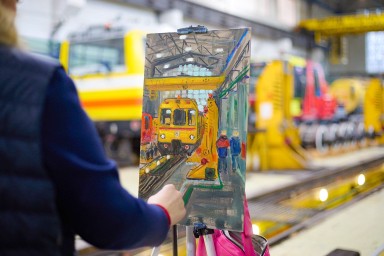 Новое выездное мероприятие для художников проекта «Искусство в метро» провели в электродепо «Красная Пресня»