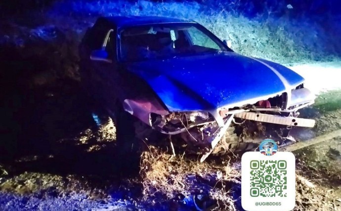 Пьяный водитель на "Чайзере"  в Корсаковском районе вылетел с дороги и получил травмы