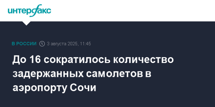 До 16 сократилось количество задержанных самолетов в аэропорту Сочи