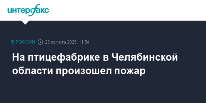 На птицефабрике в Челябинской области произошел пожар