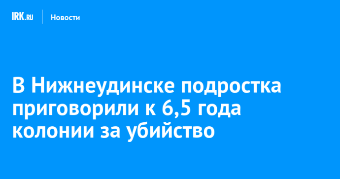 В Нижнеудинске подростка приговорили к 6,5 года колонии за убийство