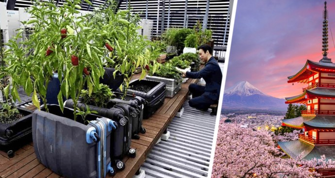 Невероятно, но факт: в Японии начали выращивать овощи в чемоданах туристов