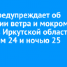 МЧС предупреждает об усилении ветра и мокром снеге в Иркутской области вечером 24 и ночью 25 апреля