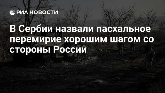 В Сербии назвали пасхальное перемирие хорошим шагом со стороны России