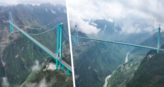 Китай потрясает мир открытием самого высокого моста, сократившего время в пути в 60 раз