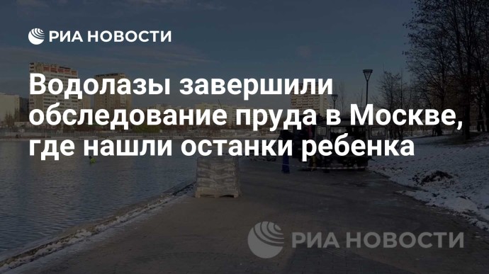 Водолазы завершили обследование пруда в Москве, где нашли останки ребенка