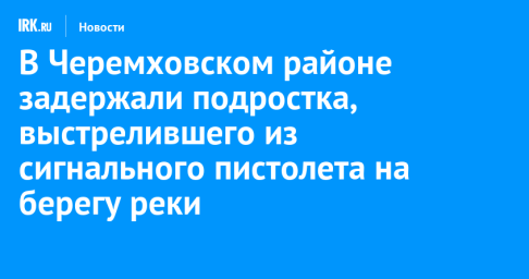 В Черемховском районе задержали подростка, выстрелившего из сигнального пистолета на берегу реки