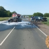 В Башкирии после столкновения сгорел автомобиль — троих увезли в больницу
