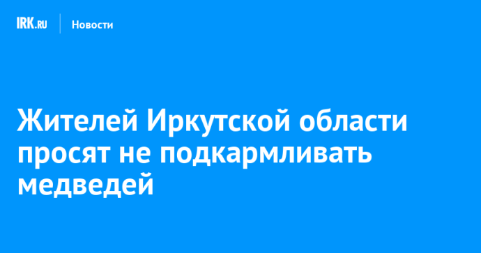 Жителей Иркутской области просят не подкармливать медведей