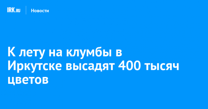 К лету на клумбы в Иркутске высадят 400 тысяч цветов