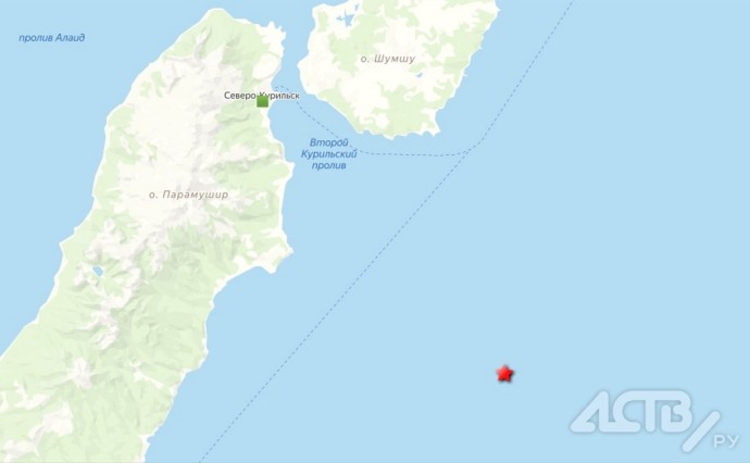 Землетрясение магнитудой 5.6 произошло рядом с Курилами