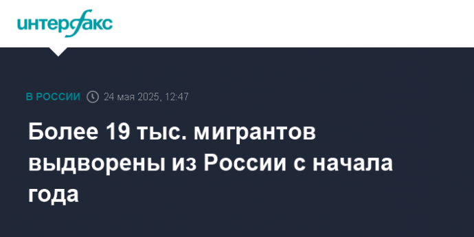 Более 19 тыс. мигрантов выдворены из России с начала года