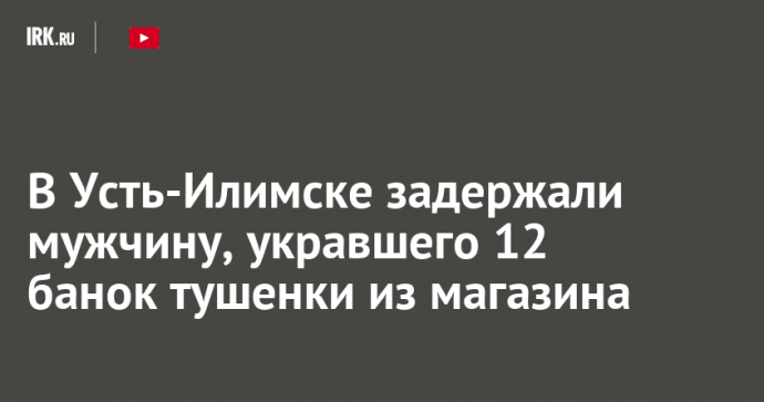 В Усть-Илимске задержали мужчину, укравшего 12 банок тушенки из магазина
