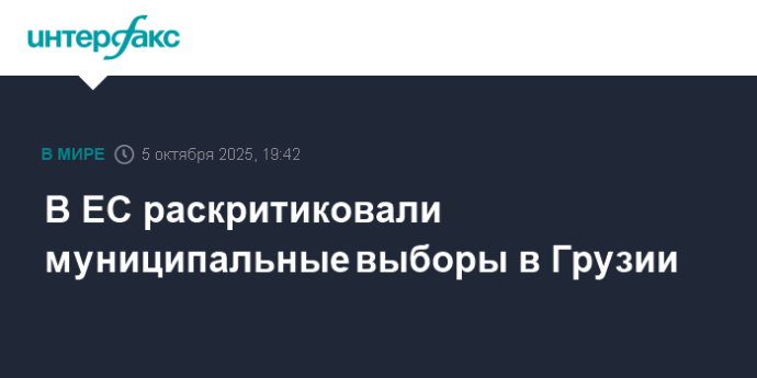 В ЕС раскритиковали муниципальные выборы в Грузии