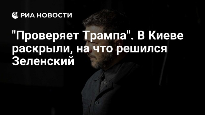 "Проверяет Трампа". В Киеве раскрыли, на что решился Зеленский