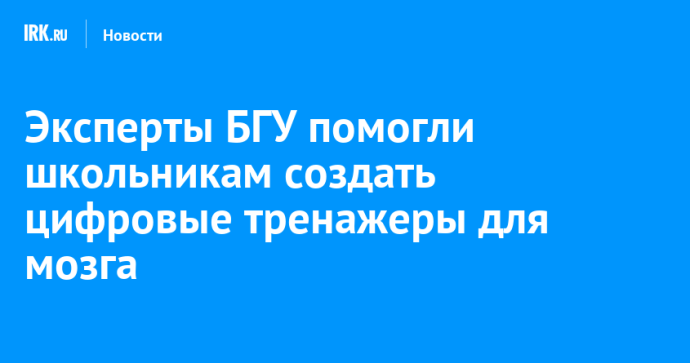 Эксперты БГУ помогли школьникам создать цифровые тренажеры для мозга