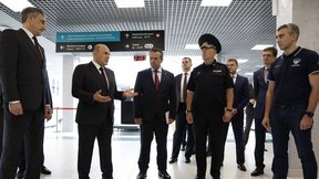 Михаил Мишустин осмотрел автомобильный пункт пропуска через государственную границу Кани-Курган