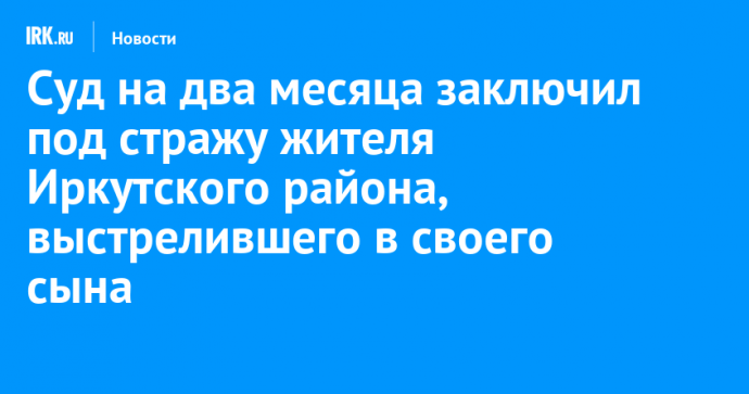 Суд на два месяца заключил под стражу жителя Иркутского района, выстрелившего в своего сына