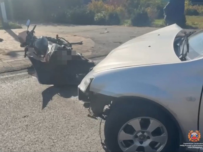 Иномарка сбила мотоциклиста в Белгородском районе