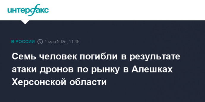 Семь человек погибли в результате атаки дронов по рынку в Алешках Херсонской области