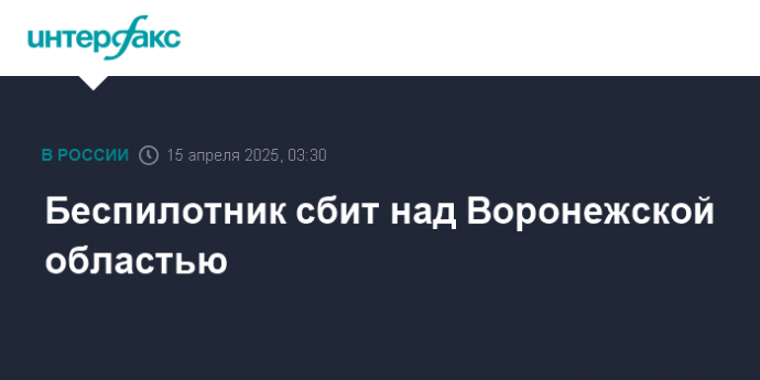 Беспилотник сбит над Воронежской областью
