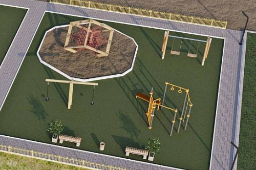 Современная детская площадка появилась в Новотроицком Современная детская площадка появилась в Новотроицком