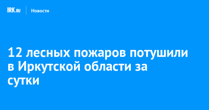 12 лесных пожаров потушили в Иркутской области за сутки