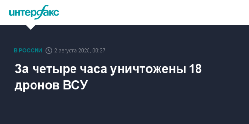 За четыре часа уничтожены 18 дронов ВСУ