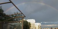 Астраханцы делятся фото редкой двойной радуги на фоне заката
