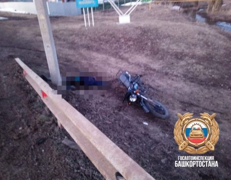 В Башкирии 27-летний водитель мопеда врезался в столб и погиб