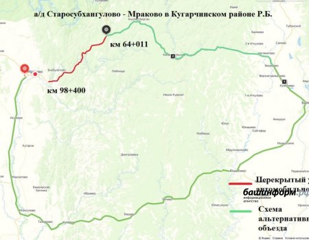В Башкирии на ряде дорог закрыли движение всем видам транспорта