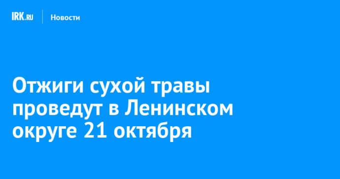 Отжиги сухой травы проведут в Ленинском округе 21 октября Отжиги сухой травы проведут в Ленинском округе 21 октября
