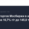 Объем торгов Мосбиржи в апреле вырос на 16,7% г/г до 145,8 трлн рублей