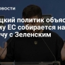 Немецкий политик объяснили, почему ЕС собирается на встречу с Зеленским