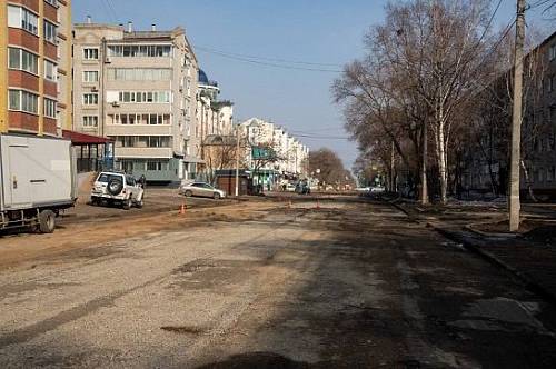 В Благовещенске на улице Амурской готовятся к укладке нового асфальта