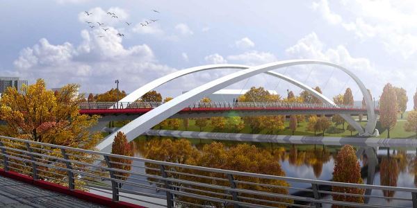 В Москве началось строительство моста между Мнёвниковской поймой и Крылатским