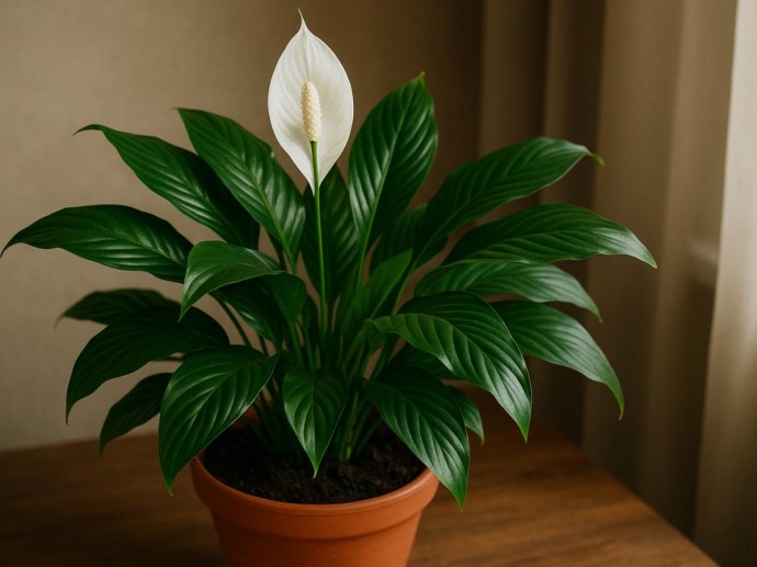 Потос сохраняет пёструю листву при северных окнах