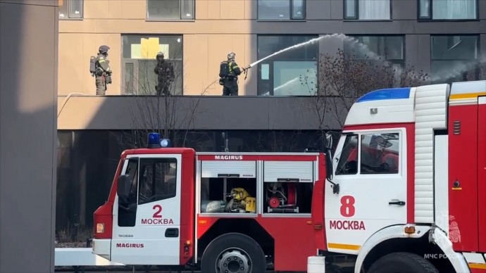 В центре Москвы в строящемся доме произошел пожар