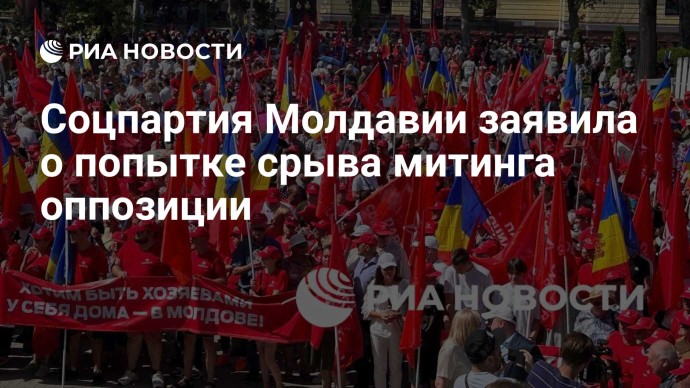 Соцпартия Молдавии заявила о попытке срыва митинга оппозиции