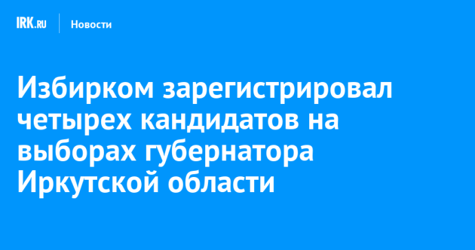 Избирком зарегистрировал четырех кандидатов на выборах губернатора Иркутской области