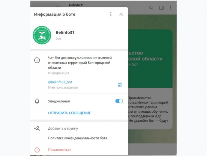 Вячеслав Гладков сообщил о возобновлении работы чат-бота для помощи отселённым белгородцам
