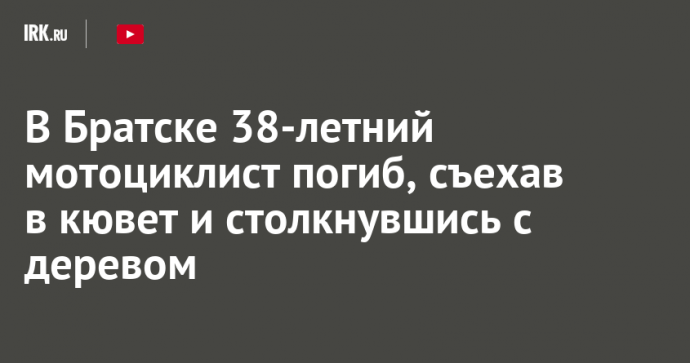 В Братске 38-летний мотоциклист погиб, съехав в кювет и столкнувшись с деревом
