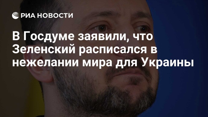 В Госдуме заявили, что Зеленский расписался в нежелании мира для Украины
