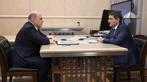 Встреча Михаила Мишустина с генеральным директором, председателем правления ПАО «Россети» Андреем Рюминым