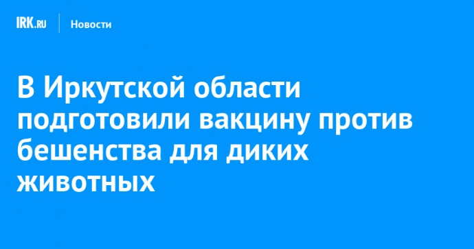 В Иркутской области подготовили вакцину против бешенства для диких животных