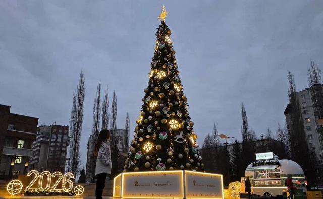 В Уфе на площади им. Мустая Карима впервые установили елку