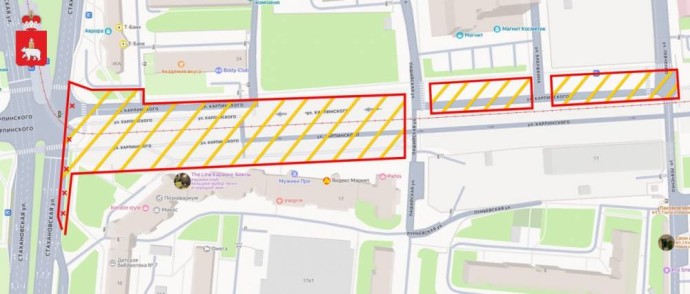Временные ограничения движения вводятся на ул. Карпинского из-за реконструкции